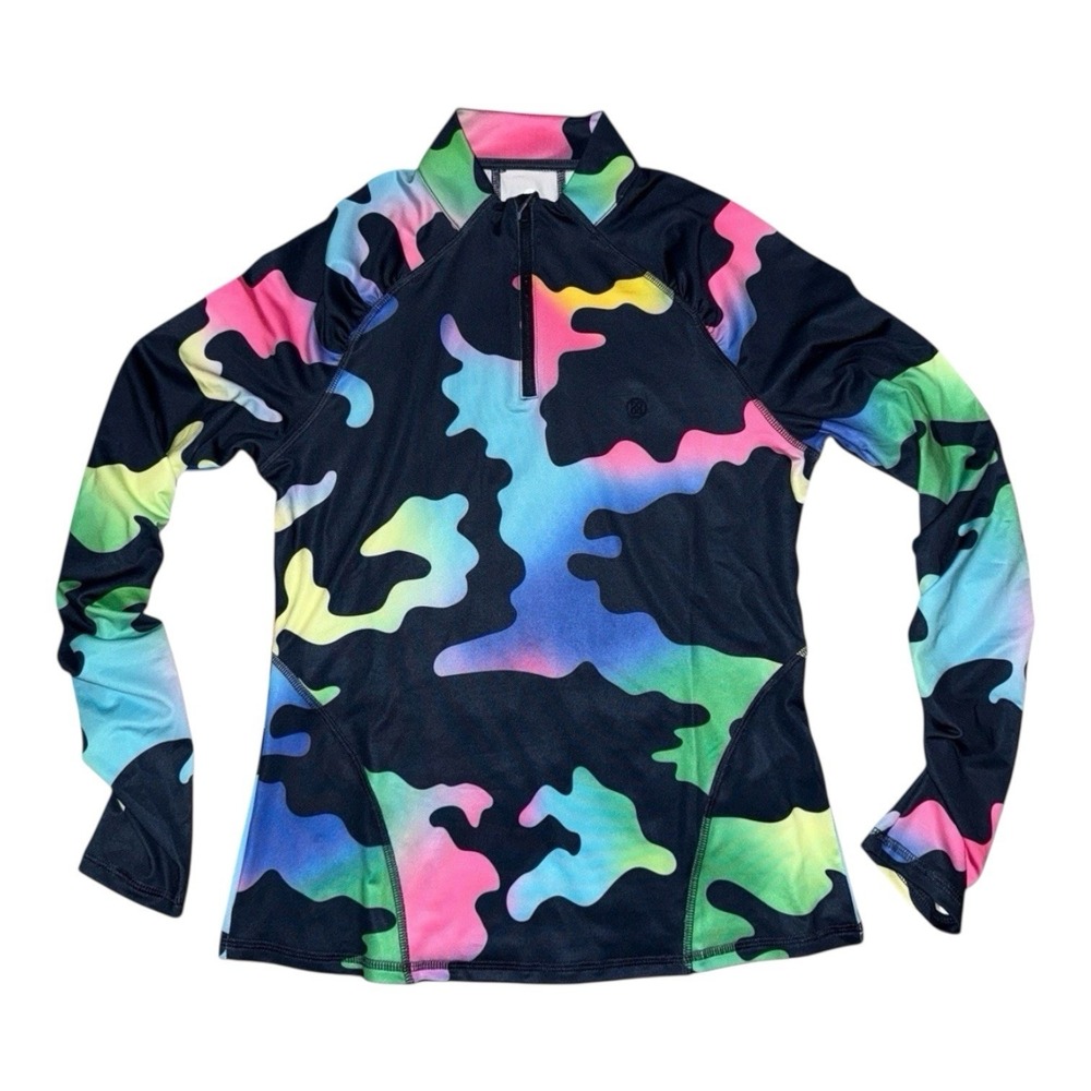 G/Fore Gradient Camo Quarter Zip Top Size S Twilight Colorful Athleisure  Luxe